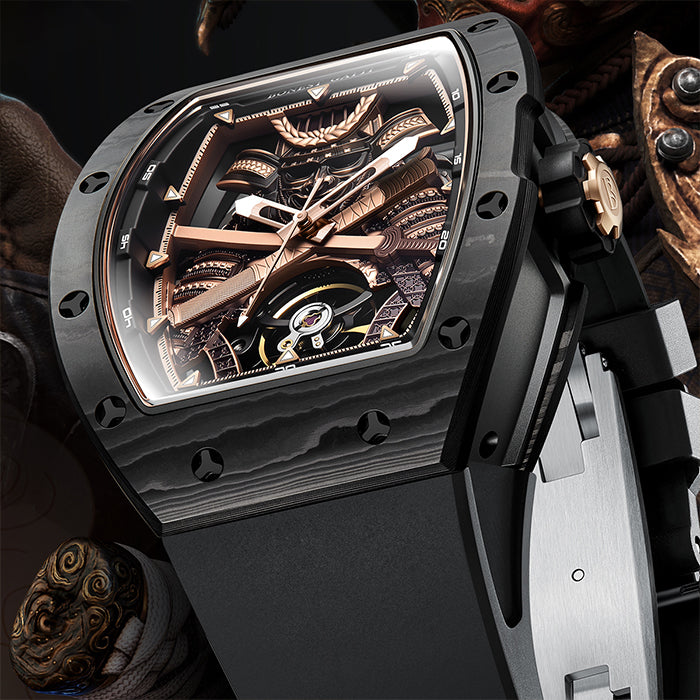 Bonest Gatti BG9008-R2 Black Carbon Fiber Series Automatic Watch