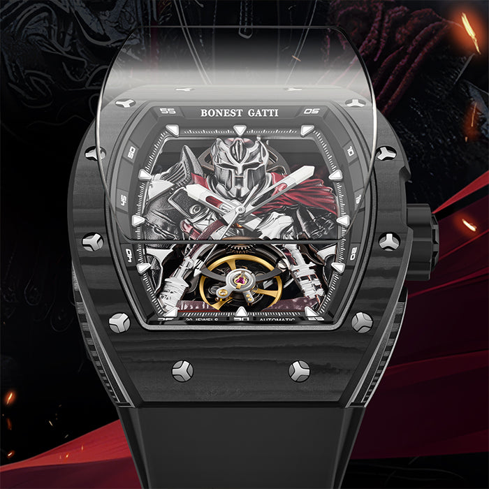 Bonest Gatti BG9009-R2 Black Carbon Fiber Series Automatic Watch