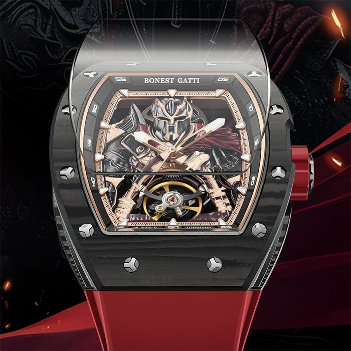 Bonest Gatti BG9009-R3 Red Carbon Fiber Series Automatic Watch