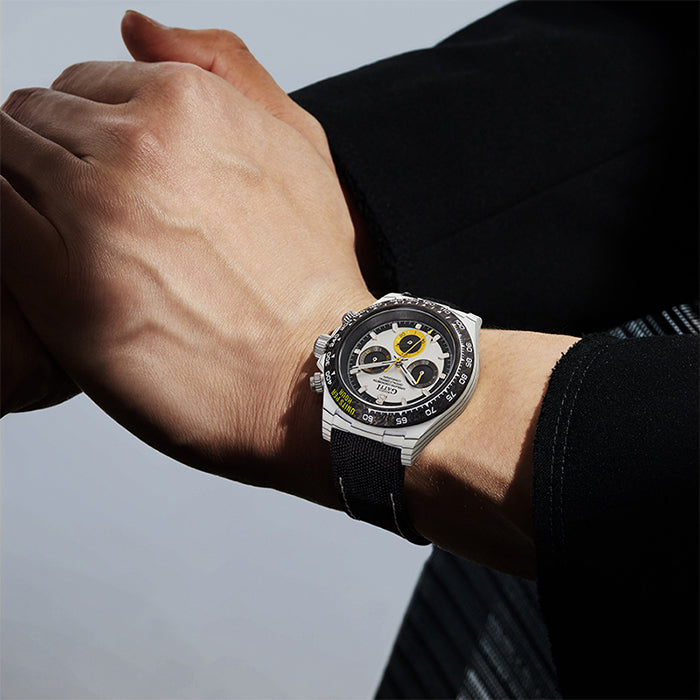 Bonest Gatti BG9010-L3 Silver Carbon Fiber Chronograph Series Automatic Watch