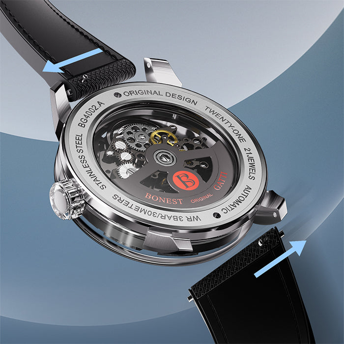 Bonest Gatti BG4002-R2 Black Exoskeleton Series Automatic Watch
