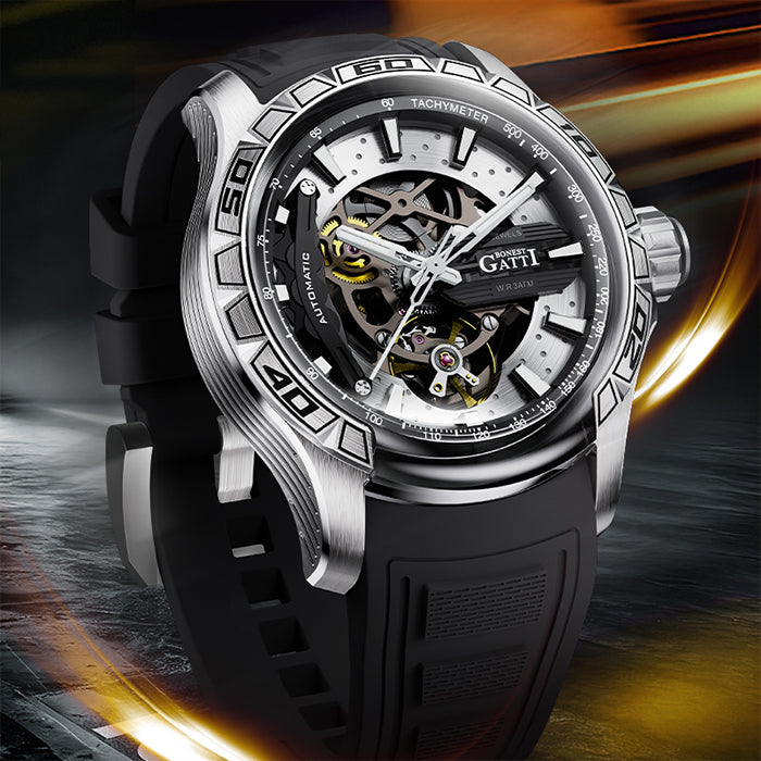 Bonest Gatti BG4005-R2 Black Cosmos Series Automatic Watch