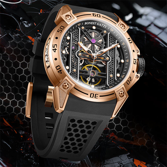 Bonest Gatti BG5805-A1 Rose Gold Sword Series Automatic Watch