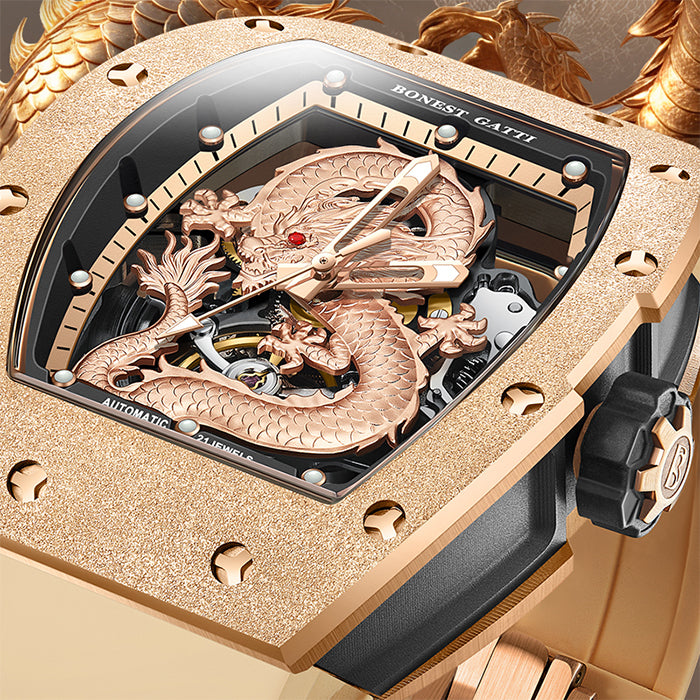 Bonest Gatti BG5003-R2 Rose Gold Dragon Series Automatic Watch