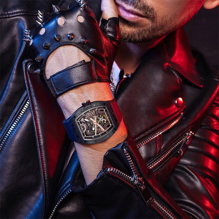 Bonest Gatti BG9008-R2 Black Carbon Fiber Series Automatic Watch