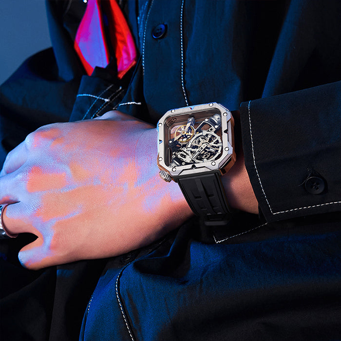 Bonest Gatti BG4001-R1 Silver Exoskeleton Series Automatic Watch