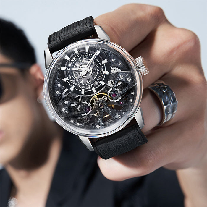 Bonest Gatti BG4002-R2 Black Exoskeleton Series Automatic Watch