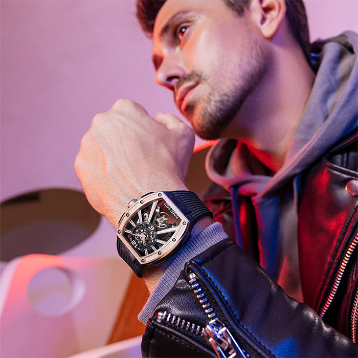 Bonest Gatti BG9005-R2 Rose Gold Carbon Fiber Series Automatic Watch