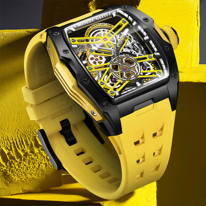Bonest Gatti BG5502-A3 Yellow Risker Series Automatic Watch