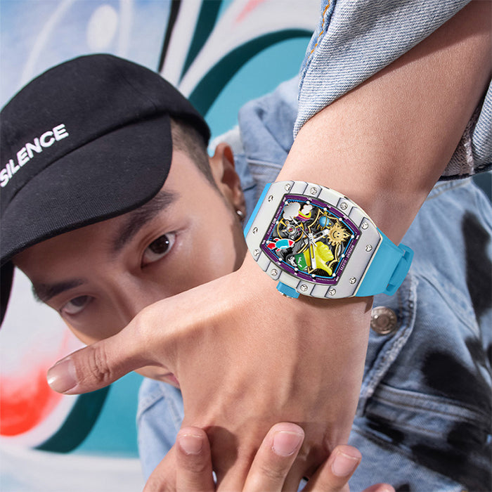 Bonest Gatti BG9001-R2 Blue Carbon Fiber Series Automatic Watch