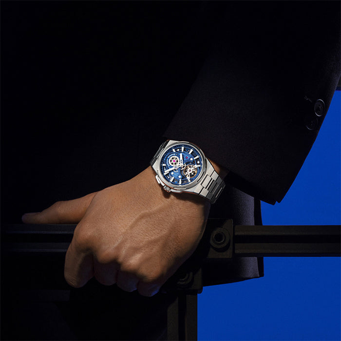 Bonest Gatti BG8007-S2 Blue Exoskeleton Series Automatic Watch