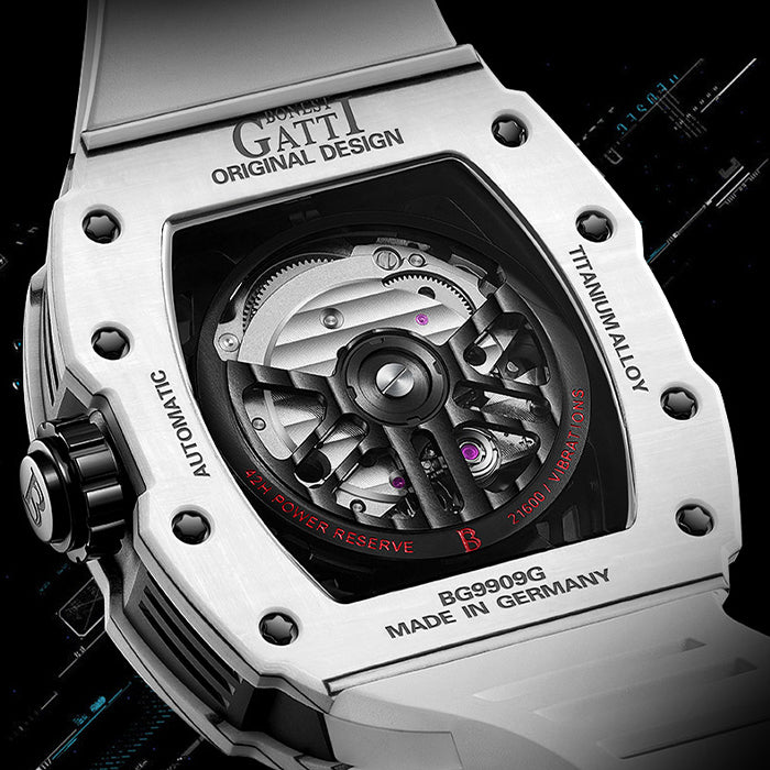 Bonest Gatti BG9909-A1 White Carbon Fiber Series Automatic Watch