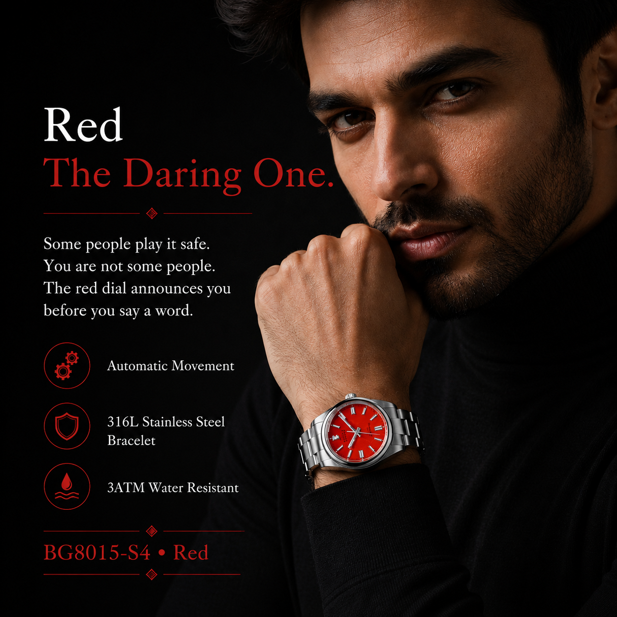 Bonest Gatti BG8015-S4 OP Red Classic Series Automatic Watch