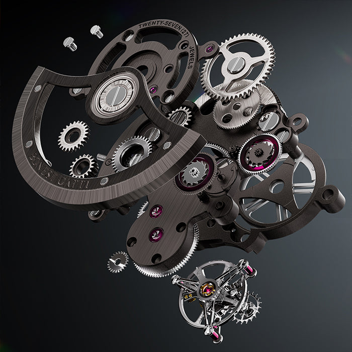Bonest Gatti BG7002-G1 K9 Crystal Tourbillon Series Automatic Watch