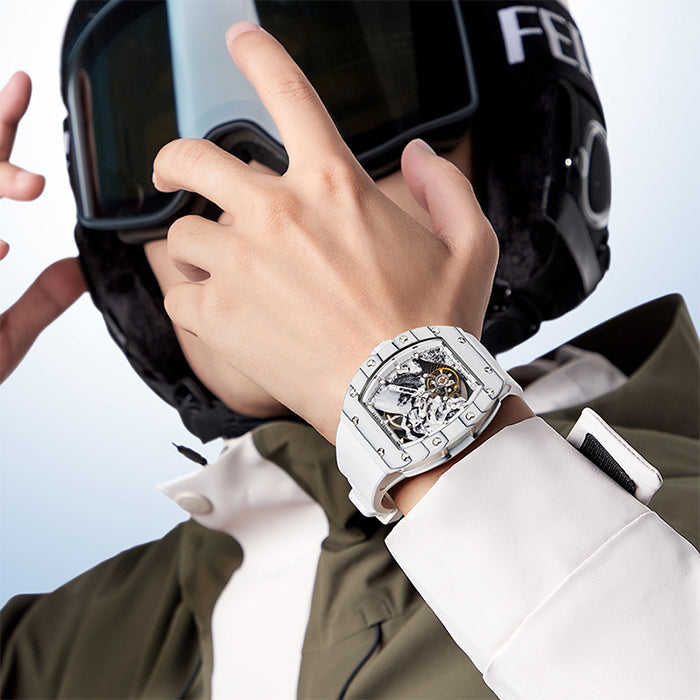 Bonest Gatti BG9002-R1 White Carbon Fiber Series Automatic Watch