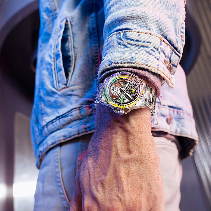 Bonest Gatti BG7002-G1 K9 Crystal Tourbillon Series Automatic Watch