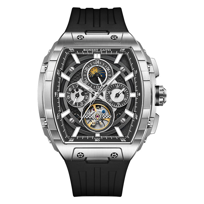 Bonest Gatti BG5005-R1 Silver Chronograph Series Automatic Watch