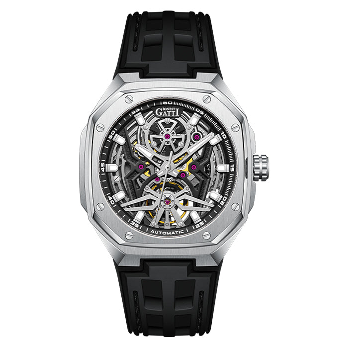 Bonest Gatti BG5802-A1 Silver Cosmos Series Automatic Watch