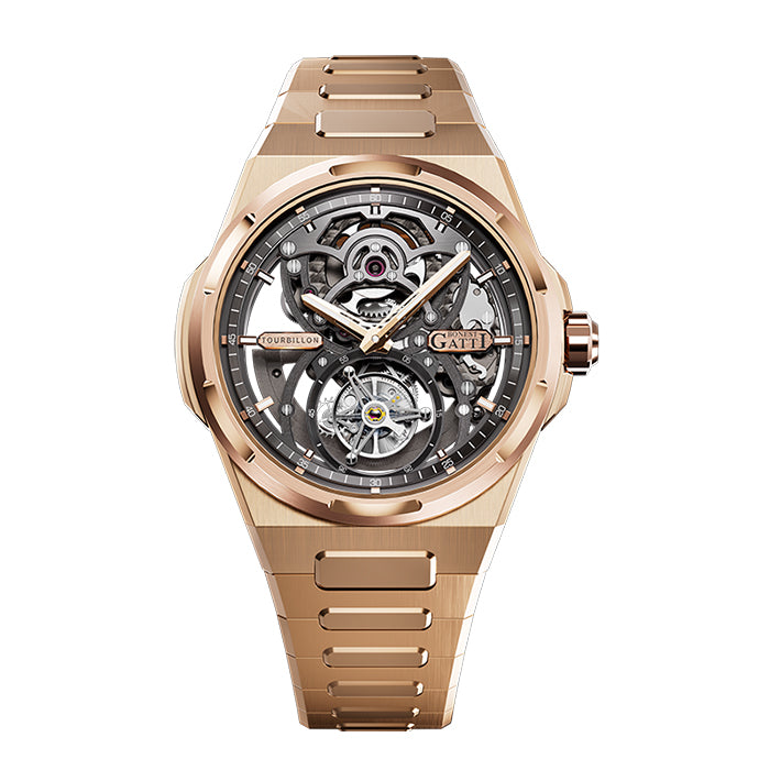 Bonest Gatti BG7004-S2 Rose Gold Tourbillon Series Automatic Watch