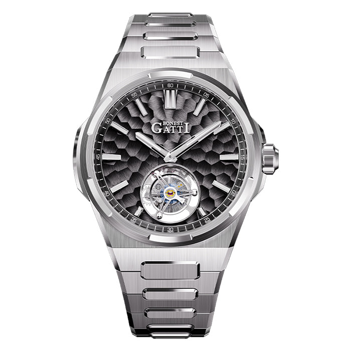 Bonest Gatti BG7005-S1 Black Tourbillon Series Automatic Watch