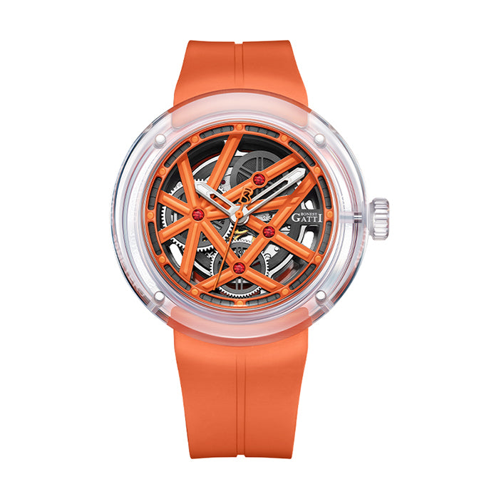 Bonest Gatti BG7702-A4 Orange Exoskeleton Series Automatic Watch
