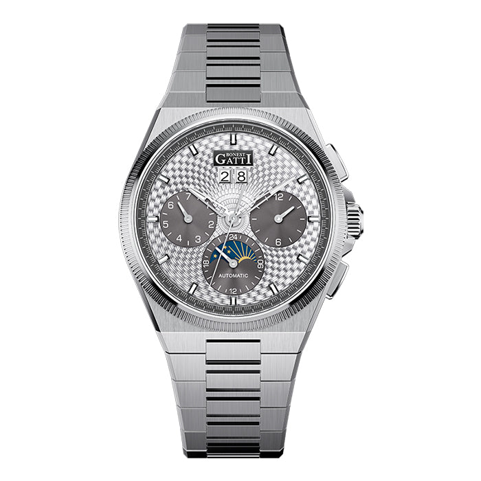 Bonest Gatti BG8006-S2 Silver Chronograph Series Automatic Watch