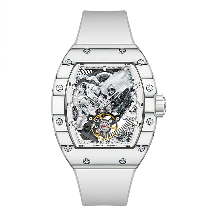 Bonest Gatti BG9002-R1 White Carbon Fiber Series Automatic Watch