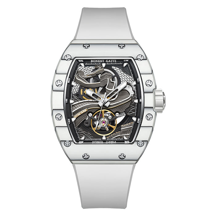 Bonest Gatti BG9003-R1 White Carbon Fiber Series Automatic Watch