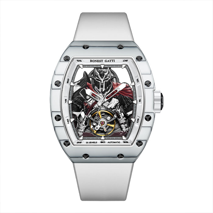 Bonest Gatti BG9009-R1 White Carbon Fiber Series Automatic Watch