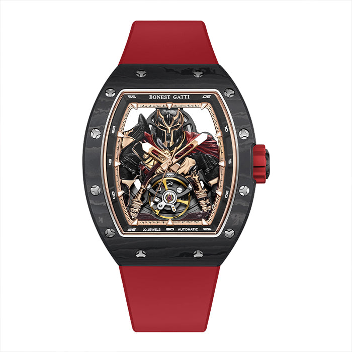Bonest Gatti BG9009-R3 Red Carbon Fiber Series Automatic Watch