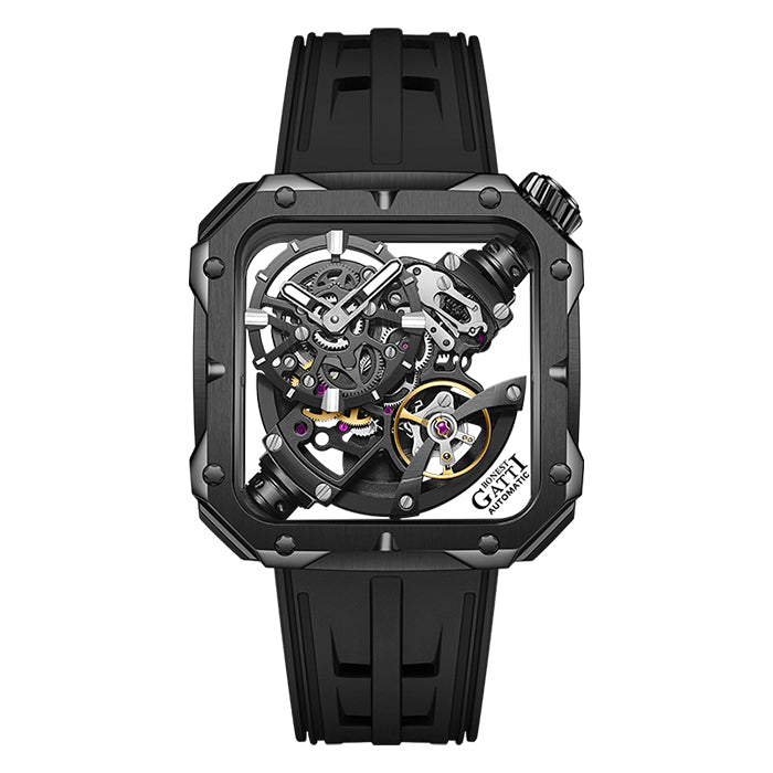Bonest Gatti BG4001-R2 Black Exoskeleton Series Automatic Watch