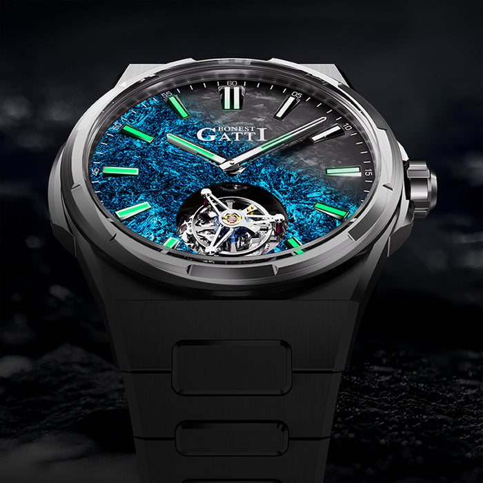 Bonest Gatti BG7006-S1 Blue Tourbillon Series Automatic Watch