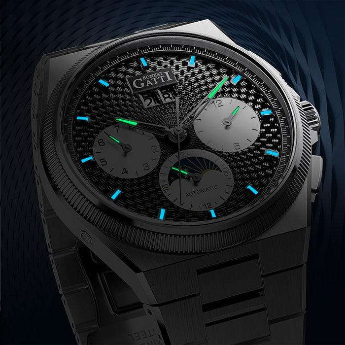 Bonest Gatti BG8006-S1 Black Chronograph Series Automatic Watch