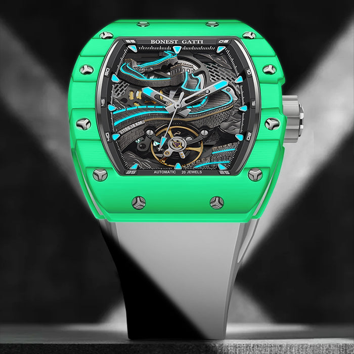 Bonest Gatti BG9003-R1 White Carbon Fiber Series Automatic Watch