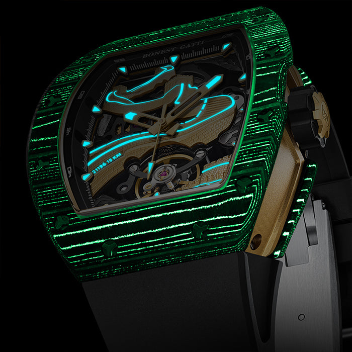 Bonest Gatti BG9003-R2 Rose Gold Carbon Fiber Series Automatic Watch
