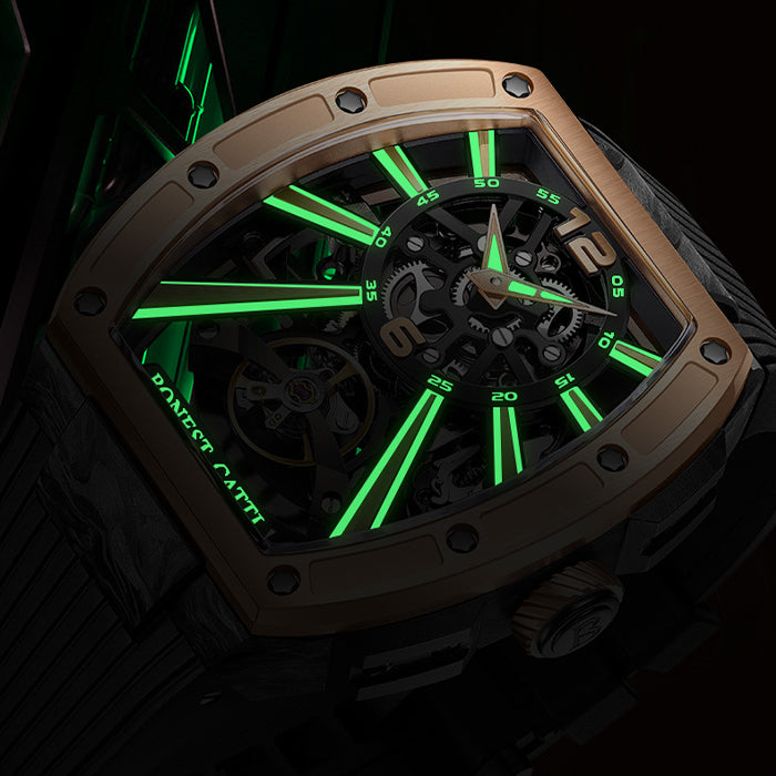 Bonest Gatti BG9005-R2 Rose Gold Carbon Fiber Series Automatic Watch