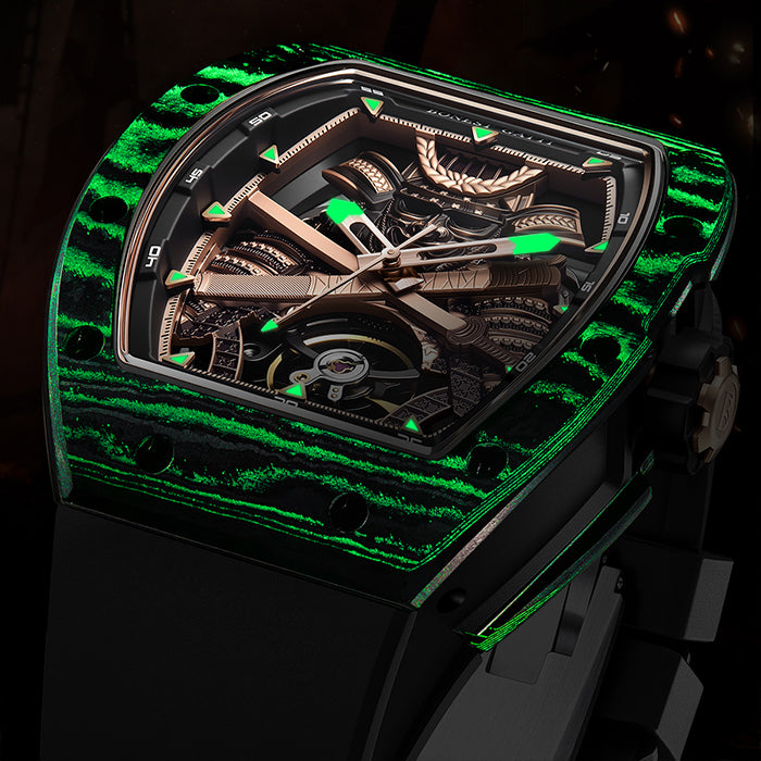 Bonest Gatti BG9008-R2 Black Carbon Fiber Series Automatic Watch