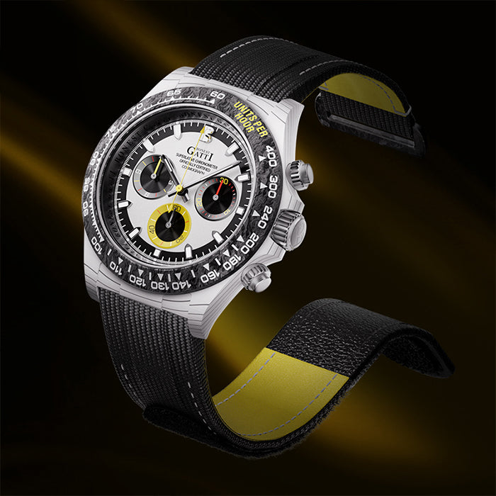 Bonest Gatti BG9010-L3 Silver Carbon Fiber Chronograph Series Automatic Watch