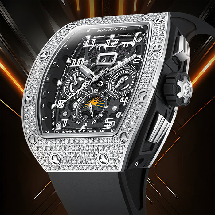 Bonest Gatti BG5004-R1 Black Chronograph Series Automatic Watch