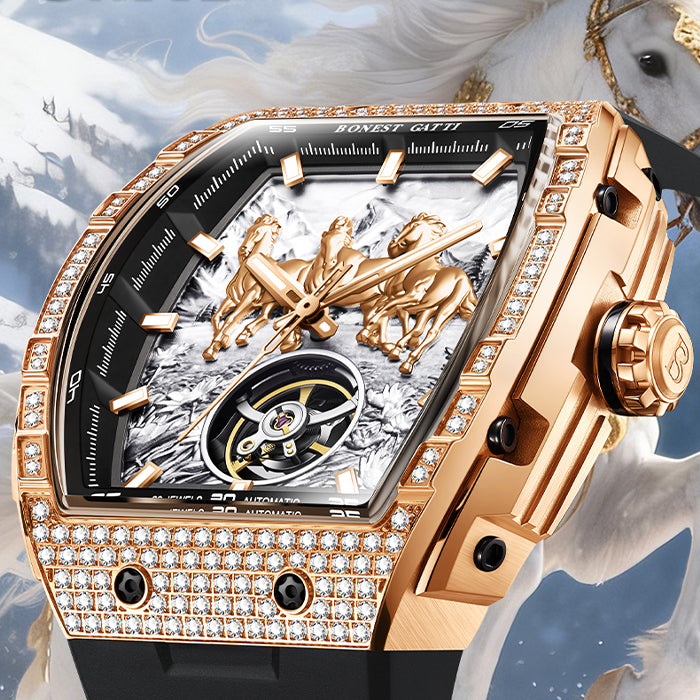 Bonest Gatti BG5006-R1 Rose Gold Horse Series Automatic Watch