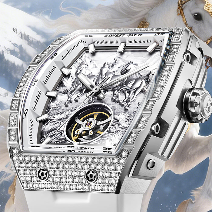 Bonest Gatti BG5006-R2 Silver Horse Series Automatic Watch