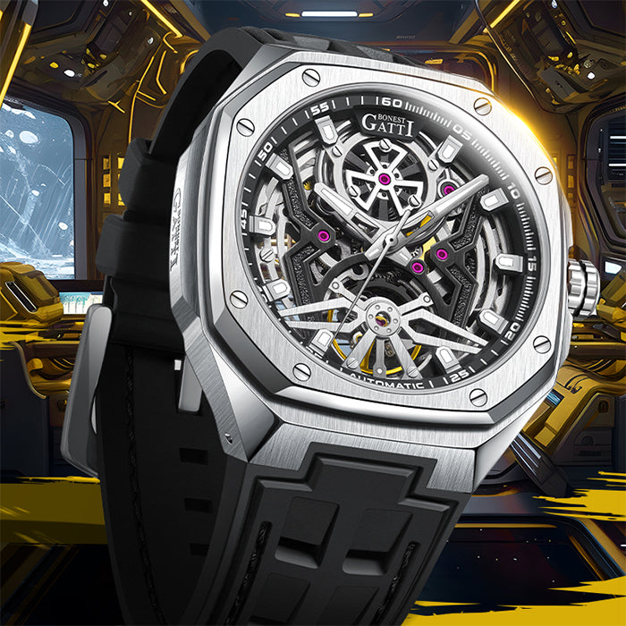 Bonest Gatti BG5802-A1 Silver Cosmos Series Automatic Watch