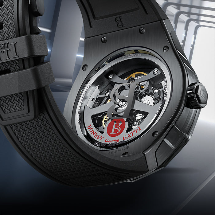 Bonest Gatti BG5807-A1 Black Crystal Series Automatic Watch