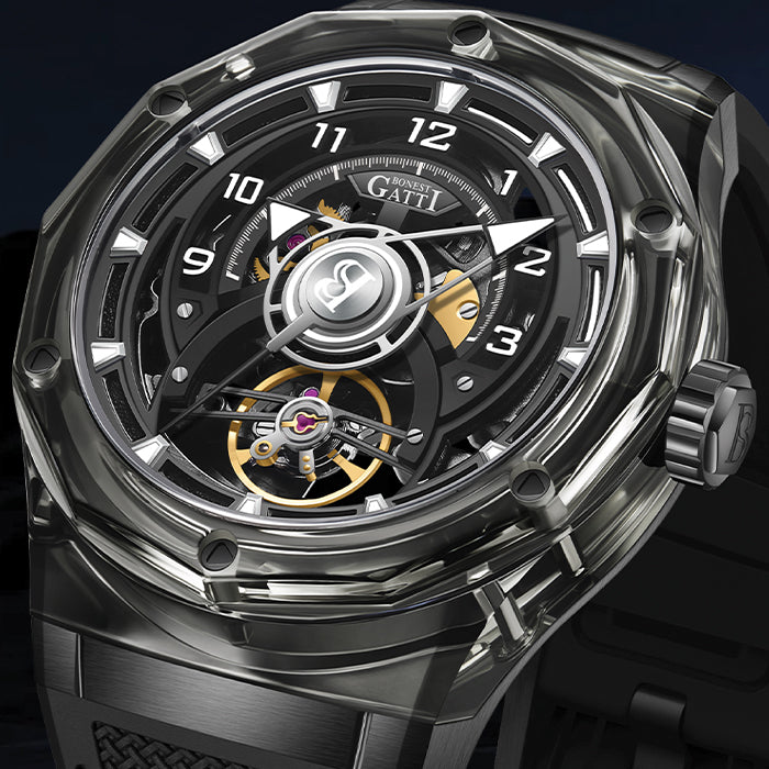 Bonest Gatti BG6003-R1 Black Crystal Series Automatic Watch