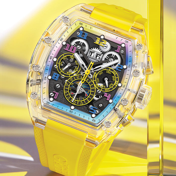 Bonest Gatti BG6006-R3 Yellow Chronograph Series Automatic Watch