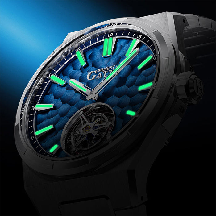 Bonest Gatti BG7005-S2 Blue Tourbillon Series Automatic Watch