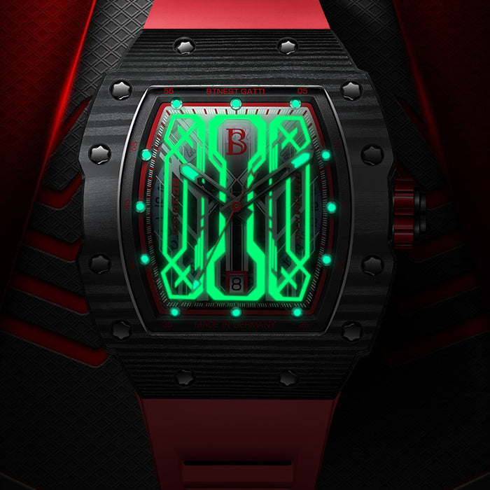 Bonest Gatti BG9916-A2 Red Carbon Fiber Series Automatic Watch