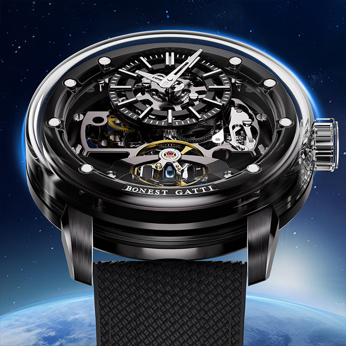 Bonest Gatti BG4003-R1 Black Exoskeleton Series Automatic Watch