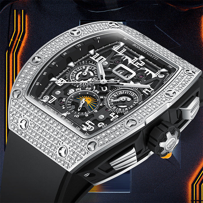 Bonest Gatti BG5004-R1 Black Chronograph Series Automatic Watch