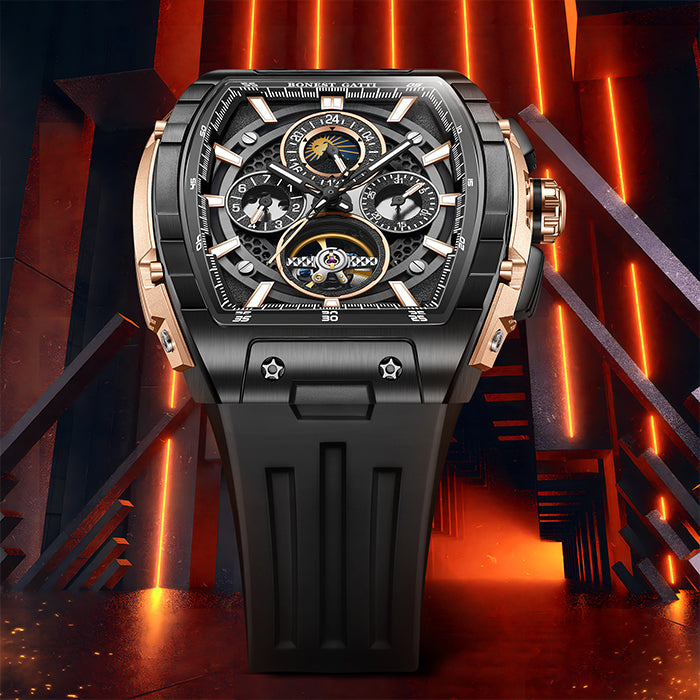 Bonest Gatti BG5005-R3 Black Chronograph Series Automatic Watch